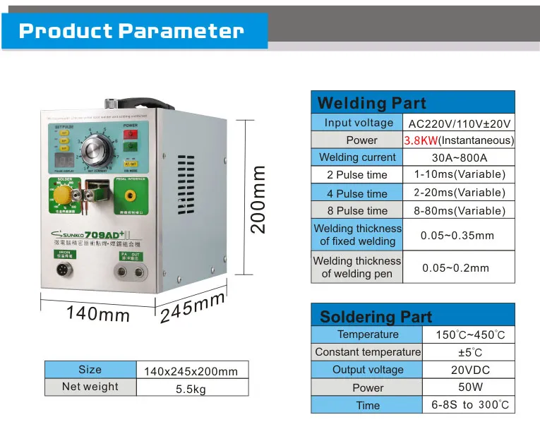 SUNKKO SPOT WELDING MACHINE 709AD+ WITH 70BN - Image 7